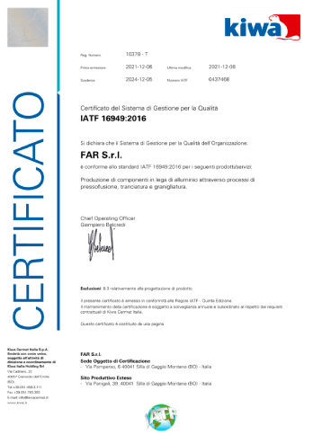 Fonderia FAR - IATF 16949